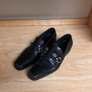 Salvatore Ferragamo Black Leather Loafers